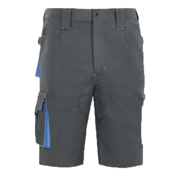 Bermudas multibolsillos con refuerzos gris azulina
