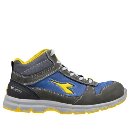 Calzado de seguridad Diadora Run Mid Gris Castillo-Azul Insignia S3S FO SR ESD Unisex