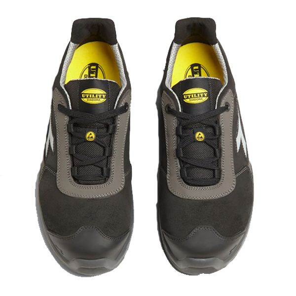 Calzado de seguridad Diadora SHARK STAB IMP LEAT LOW NEGRO SOMBRA S3S FO SR SC ESD