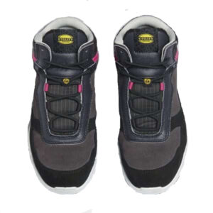 Calzado de seguridad para mujer Diadora ATHENA MID S3L FO SR ESD hierro y rojo frambuesa