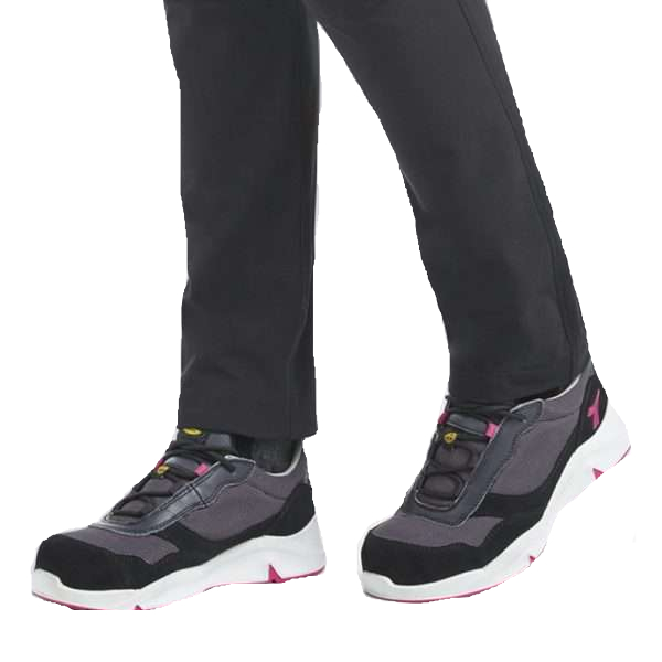 Calzado de seguridad para mujer Diadora ATHENA TEXT LOW S1PL FO SR ESD HIERRO/ROJO FRAMBUESA
