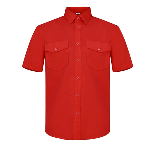 Camisa manga corta dos bolsillos Vesin gris rojo