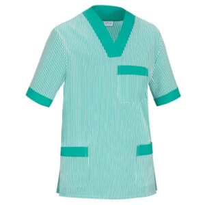 Casaca cuello pico manga corta rayas Vesin verde