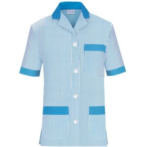 Casaca cuello solapa manga corta rayas Vesin azul