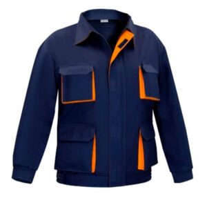 Cazadora multibolsillos cremallera Vesin bicolor azul-naranja