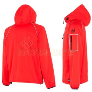 Chaqueta impermeable rojo perfil