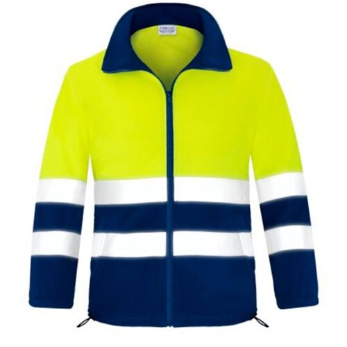 Forro polar abierto con cremallera alta visibilidad Vesin azul