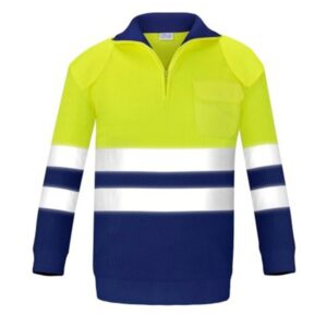 Jersey con bolsillo y refuerzos alta visibilidad Vesin azul