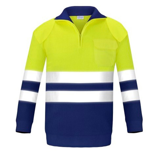 Jersey con bolsillo y refuerzos alta visibilidad Vesin azul