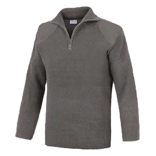Jersey cuello cremallera con refuerzo sin bolsillo Vesin gris