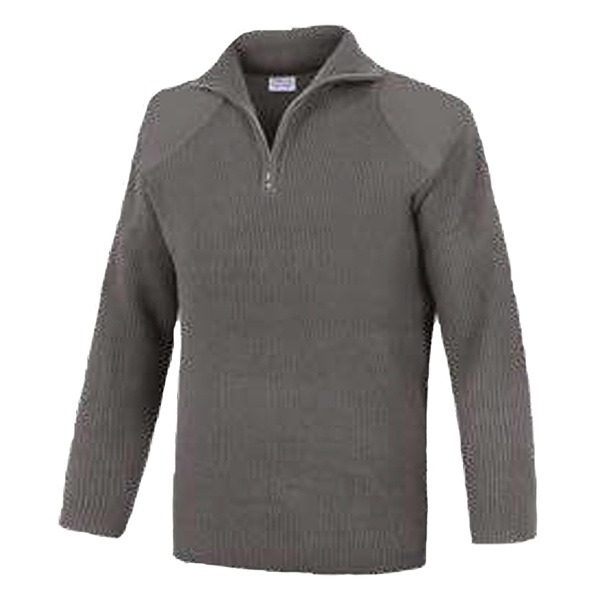 Jersey cuello cremallera con refuerzo sin bolsillo Vesin gris