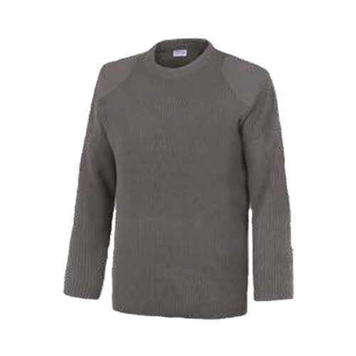Jersey cuello redondo con refuerzos sin bolsillos