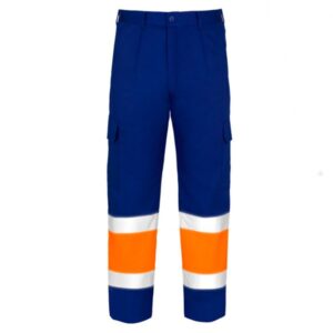 Pantalón Acolchado Multibolsillos de alta visibilidad Vesin naranja-azul