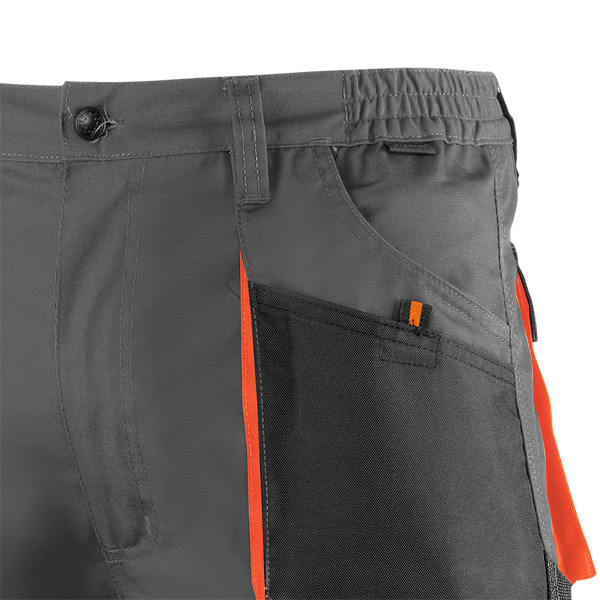 Pantalón de trabajo de trabajo corto multibolsillos Juba 962 TOP RANGE Negro - Gris - Naranja