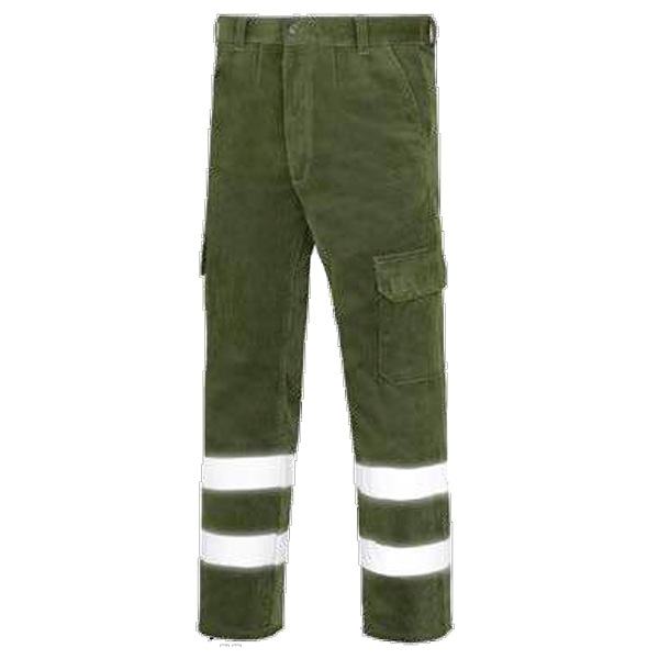 Pantalón de pana multibolsillos vesin reflex verde