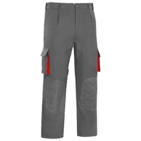 Pantalón multibolsillos con refuerzos cargo Versin gris-rojo