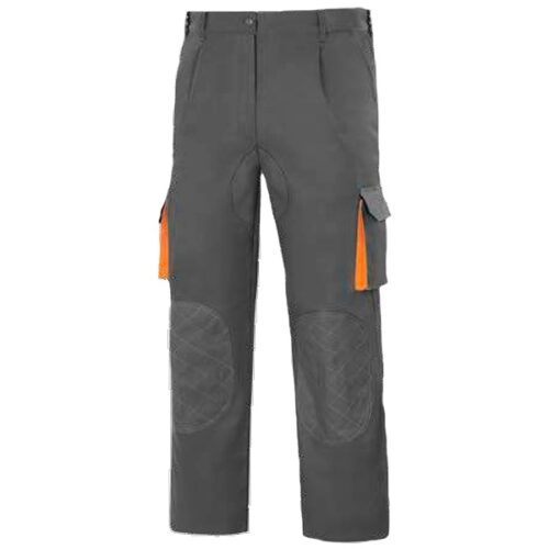 Pantalón multibolsillos con refuerzos gris-naranja