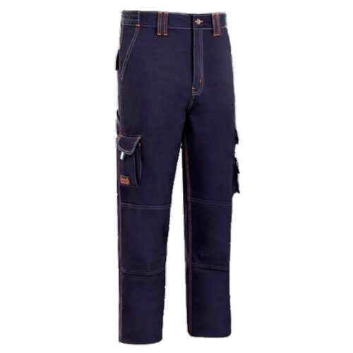 Pantalón multibolsillos triple costura azul