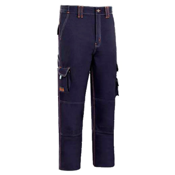 Pantalón multibolsillos triple costura azul