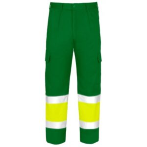 Pantalones multibolsillos Vesin de alta visibilidad verde