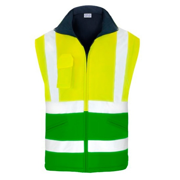 Parka 2 en 1 Chaleco reversible alta visibilidad Vesin verde