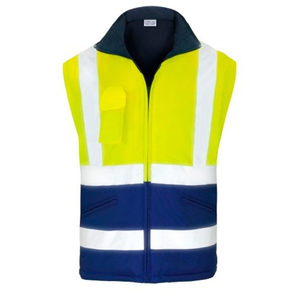 Parka 2 en 1 Chaleco reversible alta visibilidad Vesin azul