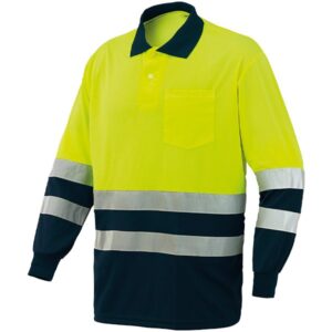 Polo AV bicolor manga larga Starter amarillo-azul