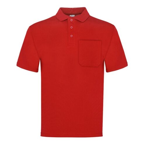 Polo manga corta con bolsillo Vesin rojo