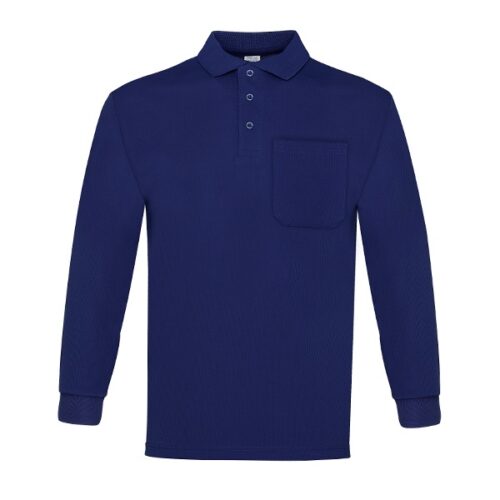 Polo manga larga con bolsillo Vesin azul
