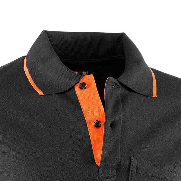 Polo piqué de manga corta Juba 647 TOP RANGE Negro - Naranja