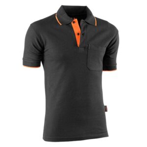 Polo piqué de manga corta Juba 647 TOP RANGE Negro - Naranja