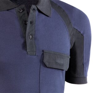 Polo piqué de manga corta Juba 680 Flex Negro - Azul Marino