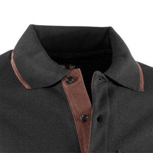 Polo piqué de manga corta Juba 690 Flex Negro - Marrón
