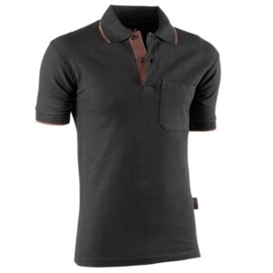 Polo piqué de manga corta Juba 690 Flex Negro - Marrón
