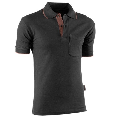 Polo piqué de manga corta Juba 690 Flex Negro - Marrón