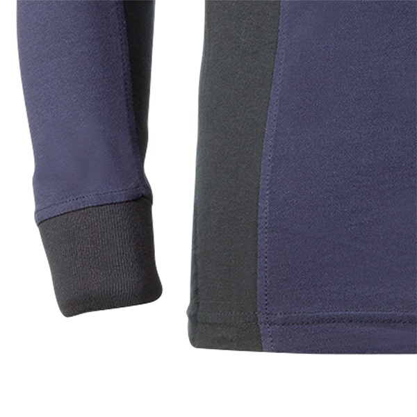 Polo piqué de manga larga Juba 681 FLEX Azul Marino - Negro
