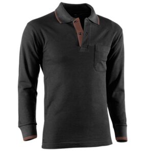 Polo piqué de manga larga Juba 691 FLEX Marrón - Negro