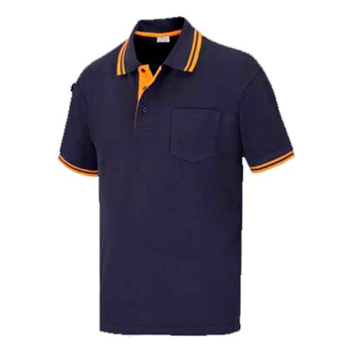 Polo pique manga corta y bolsillo vesin azul marino