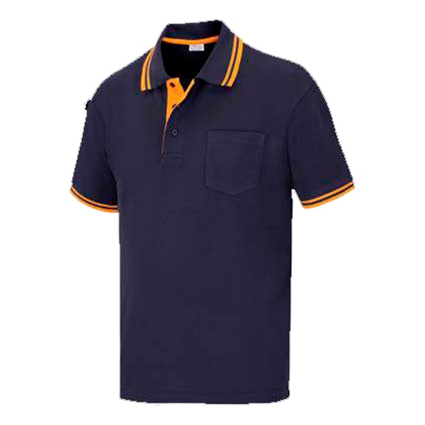 Polo pique manga corta y bolsillo vesin azul marino