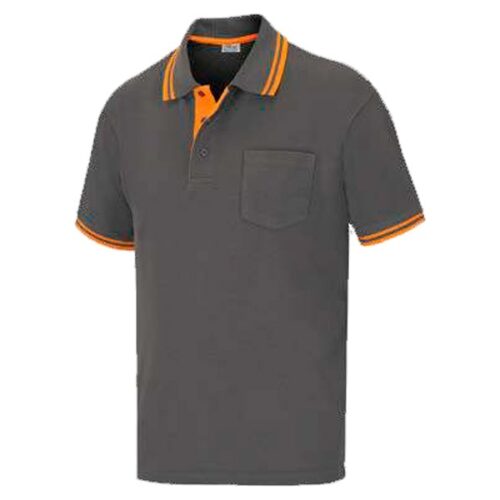 Polo pique manga corta y bolsillo vesin gris