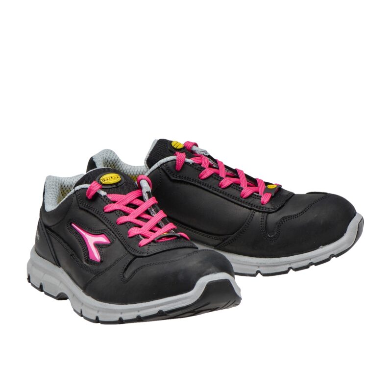Calzado de seguridad Diadora Run Low Negro/Rojo Fucsia S3S FO SR ESD Unisex