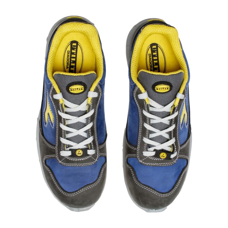 Calzado de seguridad Diadora Run Low Gris Castillo/Azul Insignia S3S FO SR ESD Unisex