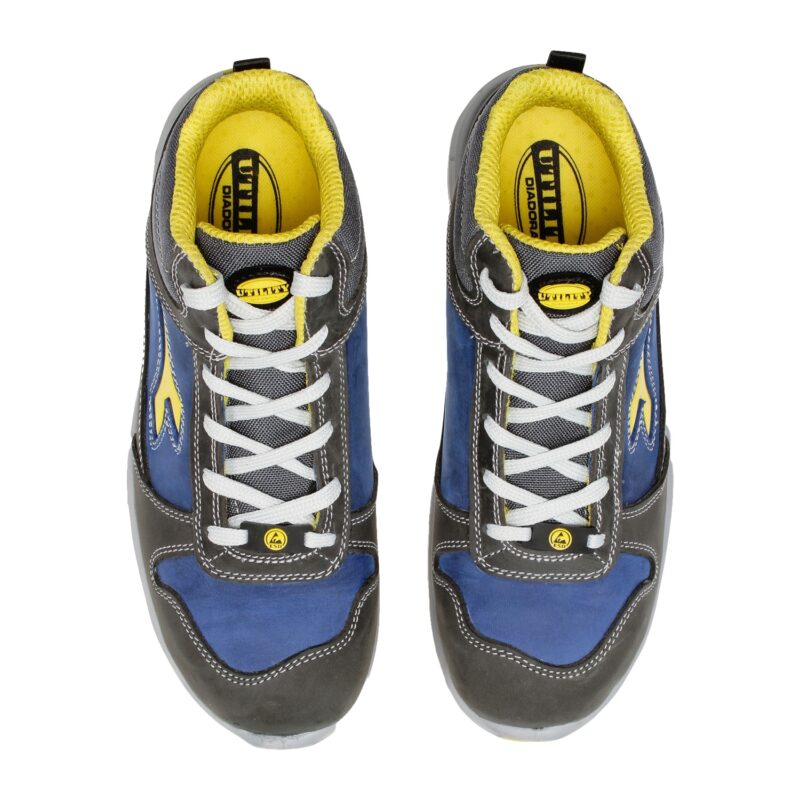 Calzado de seguridad Diadora Run Mid Gris Castillo/Azul Insignia S3S FO SR ESD Unisex