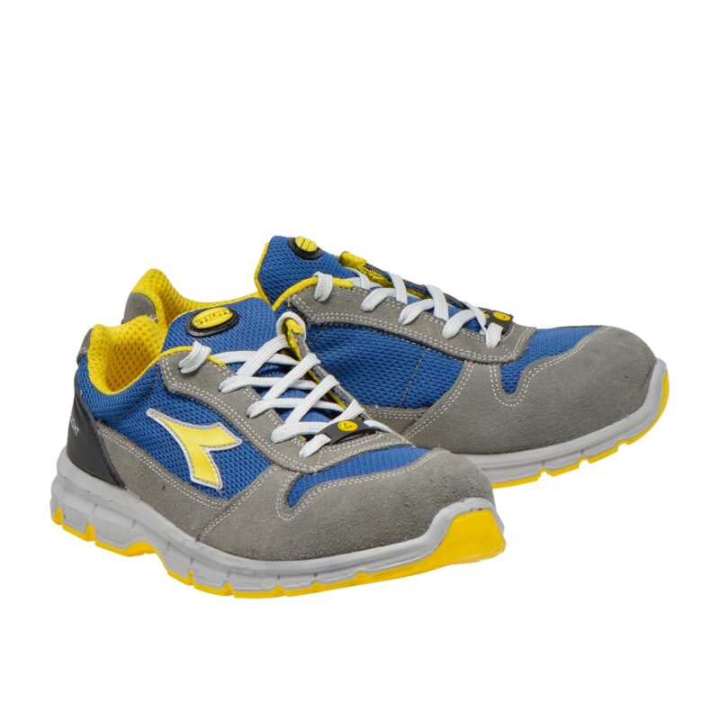 Calzado de seguridad Diadora Run Text Low Gris Castillo/Azul Insignia S1PS FO SR ESD Unisex