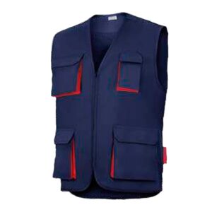 haleco multibolsillos sin acolchar Cargo Vesin azul-rojo