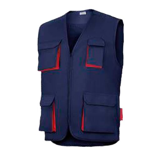 haleco multibolsillos sin acolchar Cargo Vesin azul-rojo