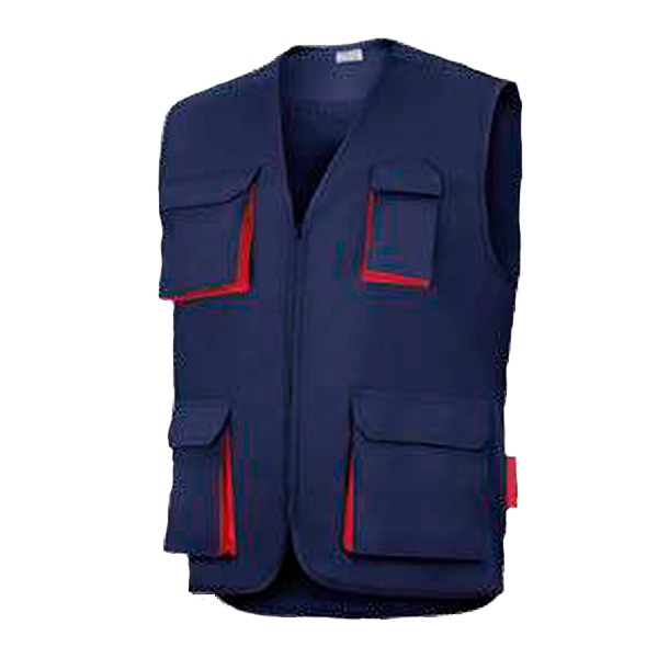 haleco multibolsillos sin acolchar Cargo Vesin azul-rojo