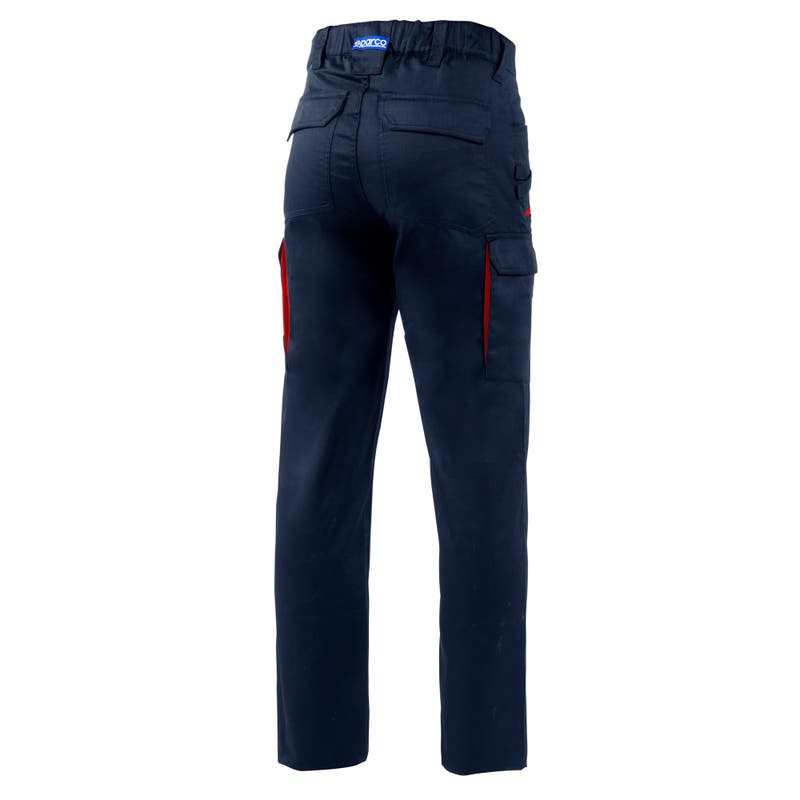 Pantalones Sparco TROUSERS VERMONT BTP0001B0N31 Azul marino y rojo